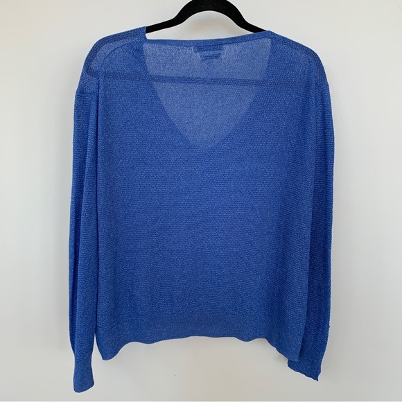 Zara Knit Blue Italian Yarn Sweater Size M - Picture 2 of 7